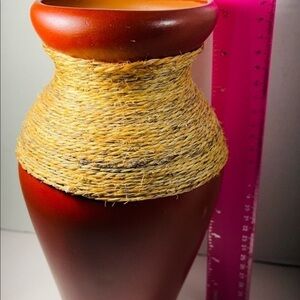 Beautiful Barro Vase Handmade In Mexico 10” tall